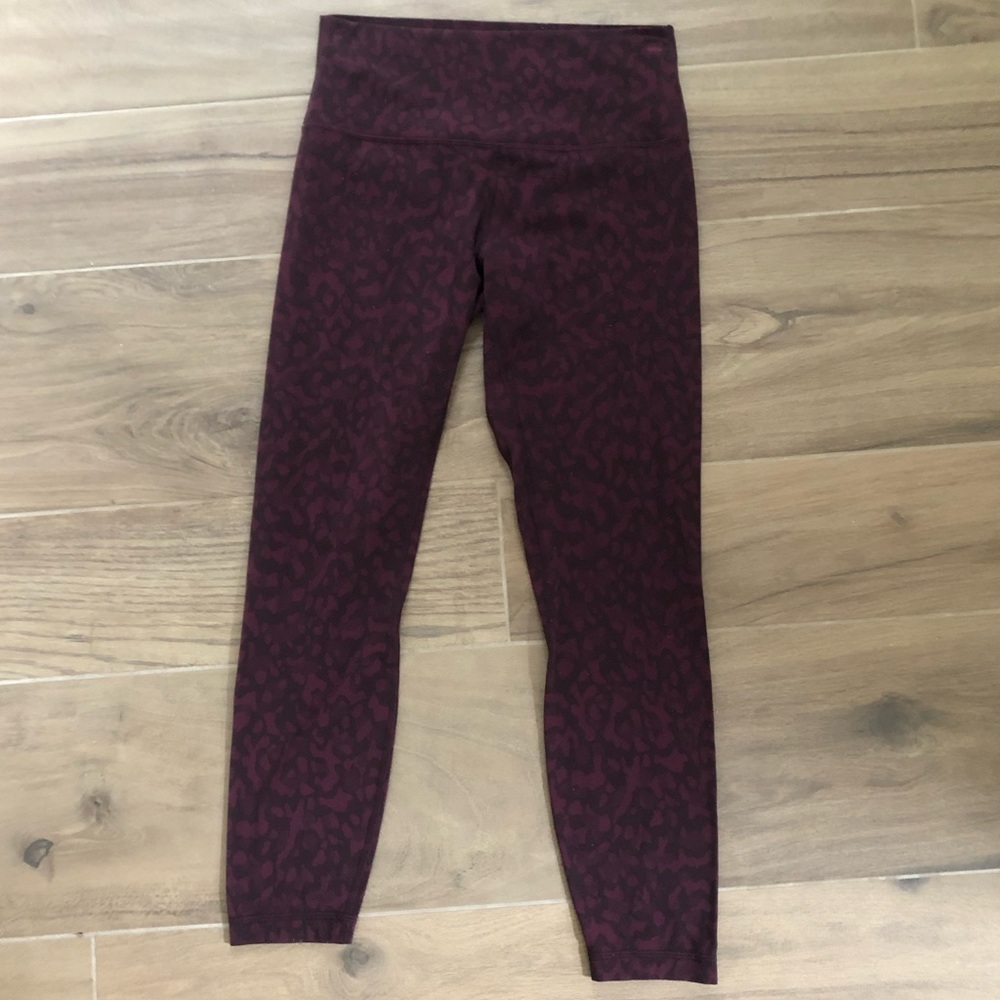 Lululemon Athletica Align Maroon Patterned Leggings Size 8